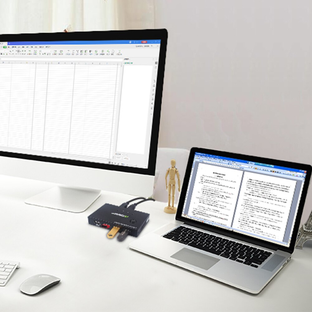 Metal Selector Keyboard Mouse Universal Plug And Play USB Interface KVM Switch Box Hub Adapter Fast Speed 4 In 4 Out For Printer