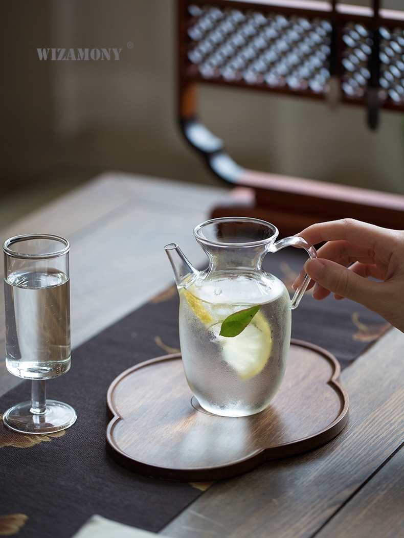 WIZAMONY-TETERA de té verde de vidrio, resistente a altas temperaturas, maceta de estilo japonés, soporte, trompeta, Song pot, taza de feria