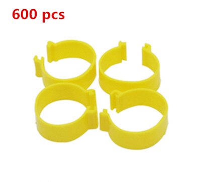 Anillos de Clip tipo hebilla para aves de corral, suministros de alimentación de codorniz, pollo, pato, ganso, diámetro interno de 25mm, 25mm, 600 Uds.: YELLOW