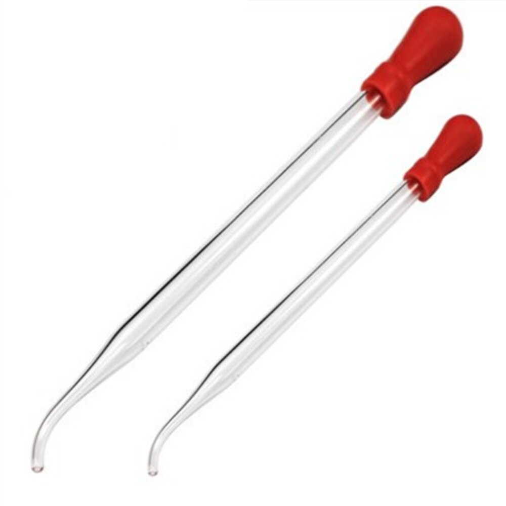 2pcs 150mm 200mm Lab Glass Elbow Dropper Laboratory Rubber Head Glass Dropper for Essential oil