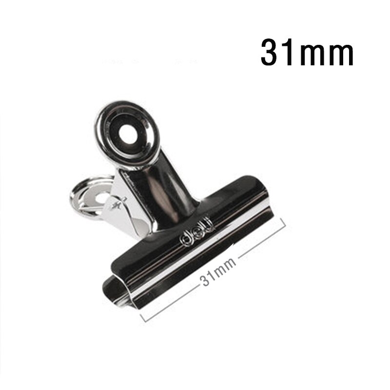 Clips de acero inoxidable, Clip de cola de milano de Metal plateado, soporte para billetes, organizador de documentos de papel, papelería escolar y de oficina: 31mm