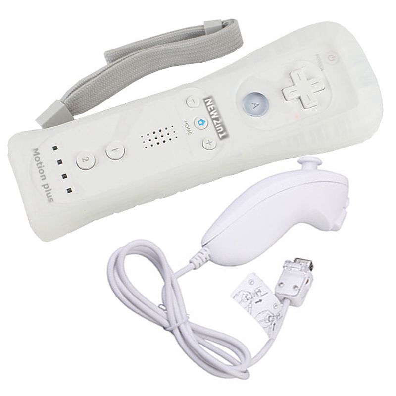 Wireless Remote Nunchuck Game Controller Joypad With Nunchuk Control For Nintend o Wii Built-in Motion Plus For Wii Gamepad