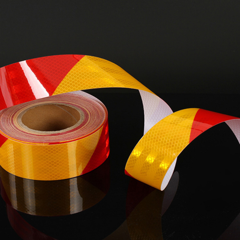 Glänzendes reflektierendes Sicherheitswarnband, selbstklebendes, reflektierendes Klebeband mit Köper-Druck für PVC-Reflexband, Autozubehör