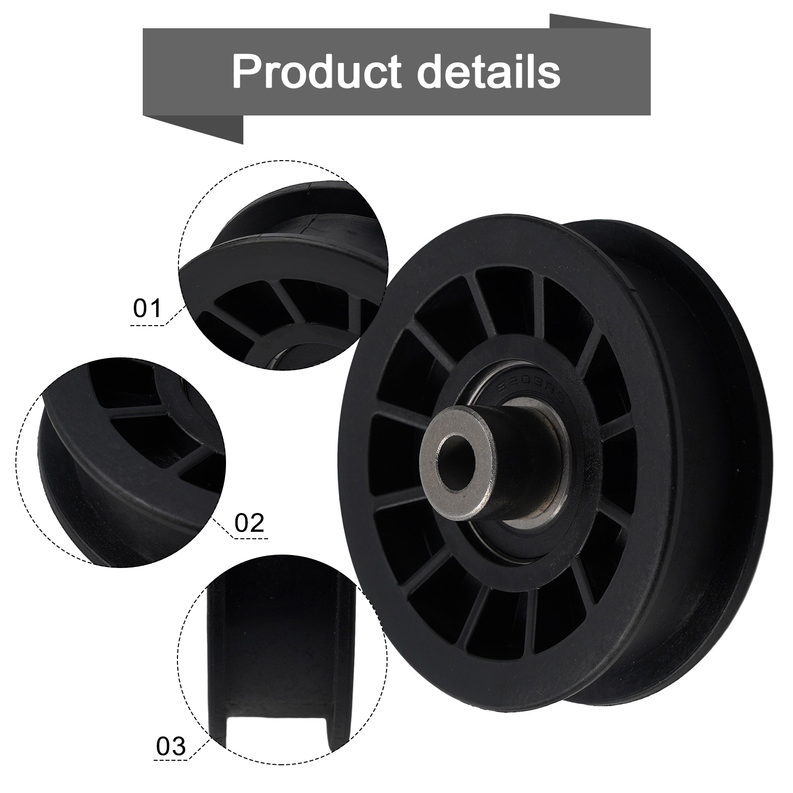 1pc Lawn Mower Part For Poulan Lawn Tractor 194327 532194327 Black Flat Idler Pulley Parts Accessories