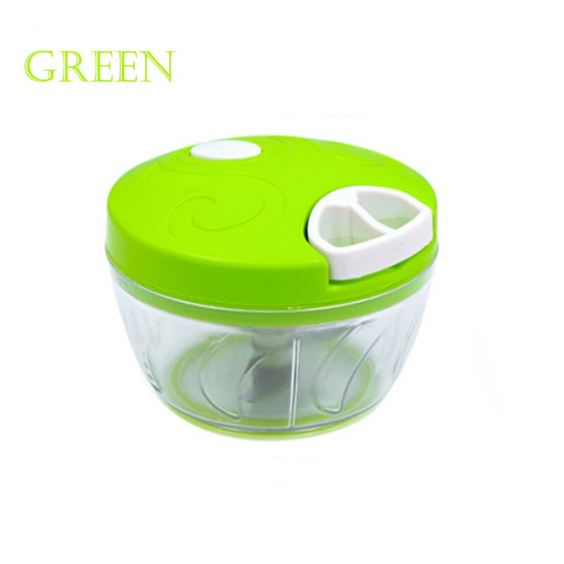 Multi-function Hand Held Vegetable Shredder Slicer Cutter Powerful Manual Pulling Food Chopper: Green