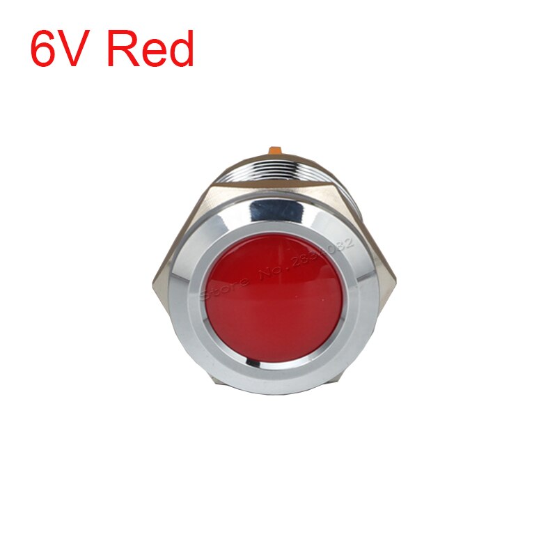 19mm Metal Indicator light LED Signal Lamp Warning light Car Boat Pilot Panel Signal Light 6V 12V 24V 220V 110V RGBYW Waterproof: 6V Red