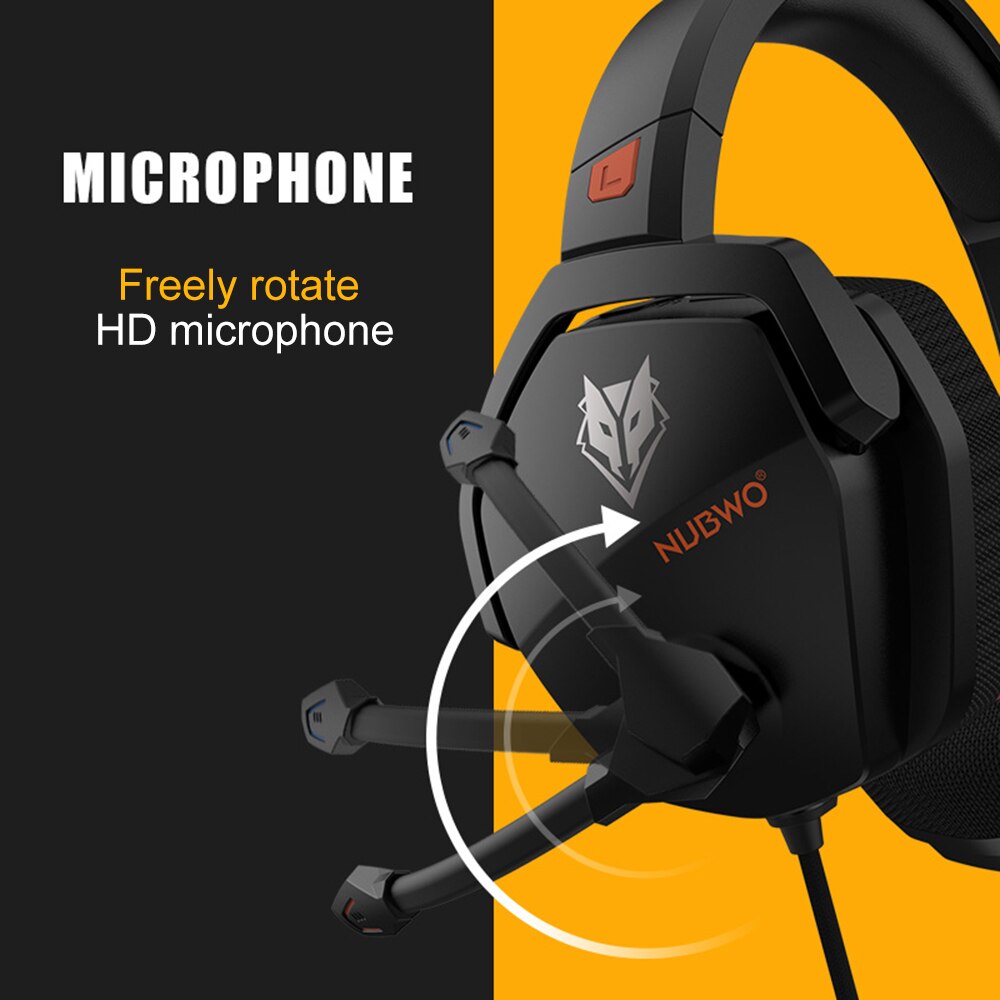 NUBWO N16 Over Ear gamingowy zestaw słuchawkowy z redukcją szumów słuchawki z mikrofonem 3.5mm przewodowa gra słuchawki na PS4 komputer Laptop
