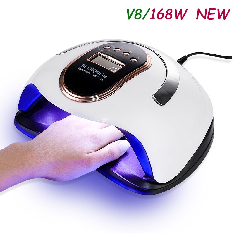 Lámpara UV LED V3 84/90W para secador de uñas, lámpara para manicura, 42 LED para secado de esmalte de Gel con pantalla LCD, herramienta para uñas con Interruptor táctil, novedad: V8-168W