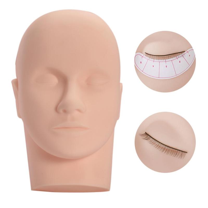 Massage mannequin hoved fladt øje ansigtsvipper øjenvipper forlængelse makeup øvelse kosmetisk model træningshoveder værktøj
