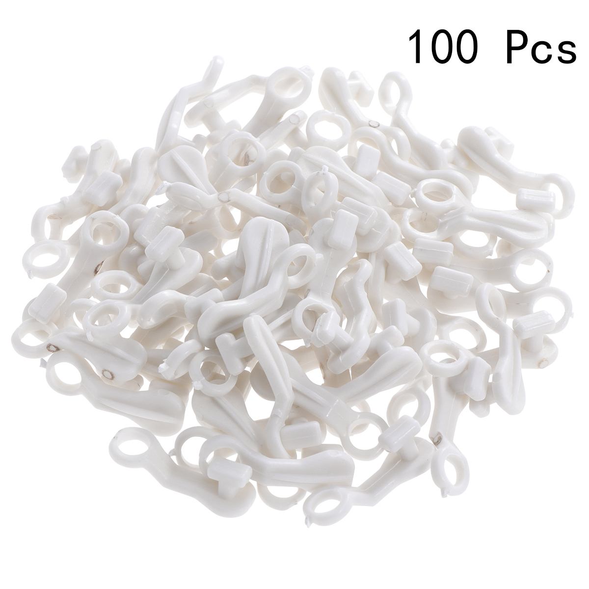 50Pcs Shape Rod Slides Plastic Curtain Rail Track Gliders Hook for Window Door Shower Curtains: 100pcs