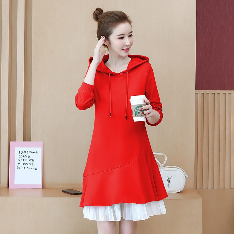 Zwangere Vrouwen Kleding Herfst Lange Mouw Losse Hooded Moederschap Tops Mid-Lengte Casual Zwangerschap Hoodies