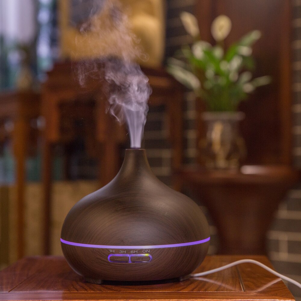 Essential oil diffuser air freshener 500ml humidifier 12W ultrasonic aroma diffuser Household air purifier 7 color led gradient