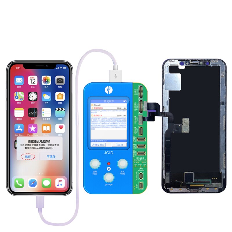 JC-programador de huella dactilar para IPHONE 7, 8, 8P, X, tono fotosensible, batería de choque táctil, matriz de puntos, X-11 PRO MAX