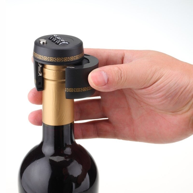 Plastic Bottle Password Lock Combination Lock Wine Stopper Vacuum Plug Device Preservation For Furniture Hardware