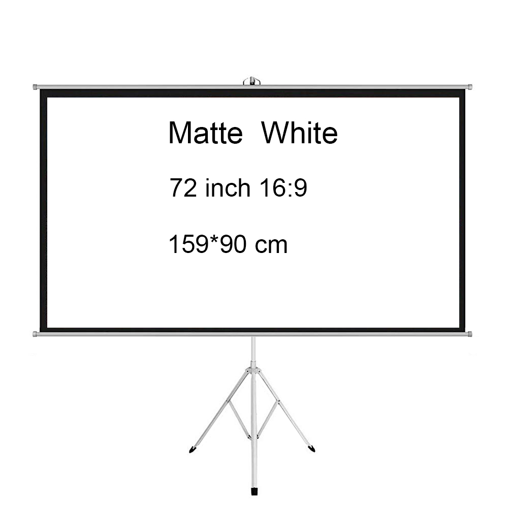 Projector Screen with Stand 72 inch - Indoor Outdoor Matt White Projection Screen 16:9 HD Premium Wrinkle-Free Tripod Screen