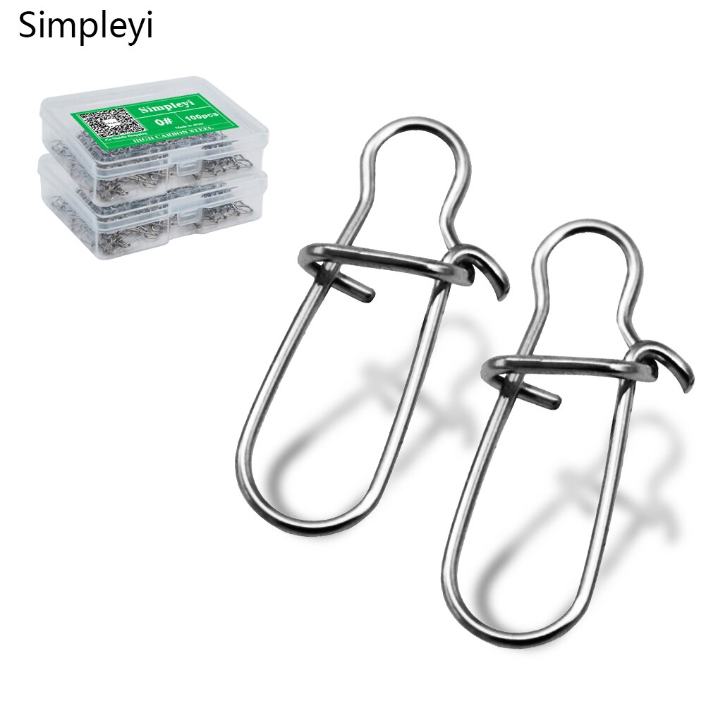 50pcs Stainless Steel Hooked Snap Fishing Barrel Swivel Safety Snaps Hook Lure Accessories Connector Snap