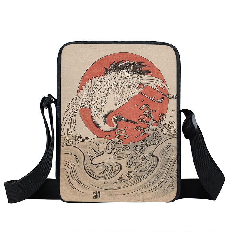 Bolsa de mensajero japonesa para adolescentes, bolso de hombro estampado, pinturas para adolescentes: xkb-fsh11