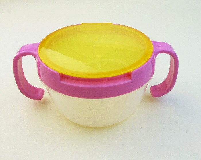 1pc Baby Food Box Anti-Spill Child Snack Food Keeper Portable Baby Food Bowl Plastic Food Storage Container Child Feed Learning: Pink