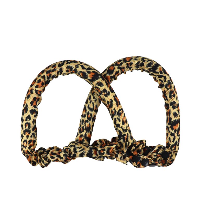 Heatless Curl Ribbon Silk Curling Ribbon Hair For Women Hair Curl Heatless Curling Rod Headband Lazy Curler: Leopard