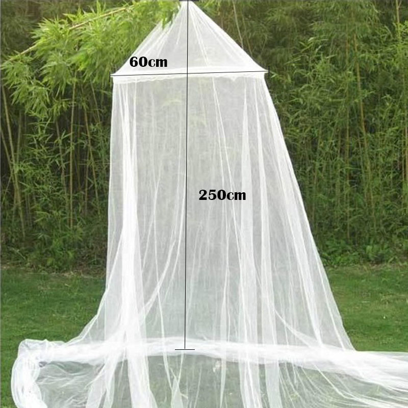 6 Color Classical romantic sweet princess students Outdoor hang dome mosquito nets Round Lace Insect Bed Canopy Netting Curtain: White