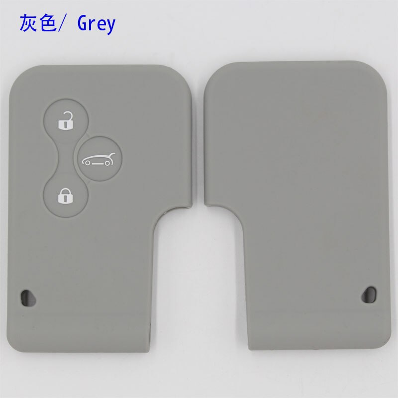 Funda de goma de silicona para llave de coche, para Renault Megane R.S. Scenic 3 botón tarjeta llave funda carcasa: Gris