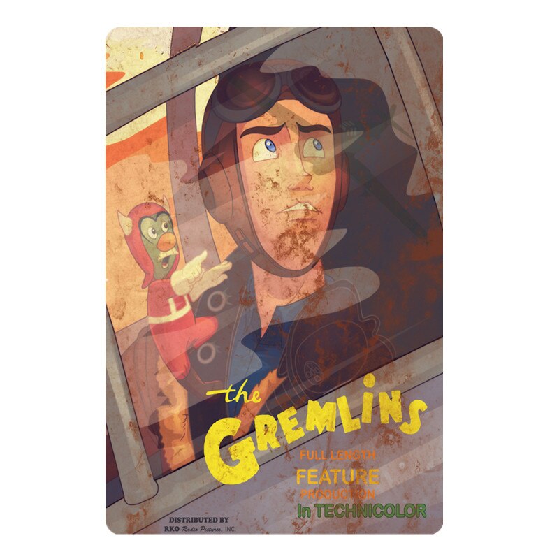 Gremlins Wall Stickers for Kids Room Game Center Home Decoration Vintage Art Painting Plaque Metal Signs: Light green