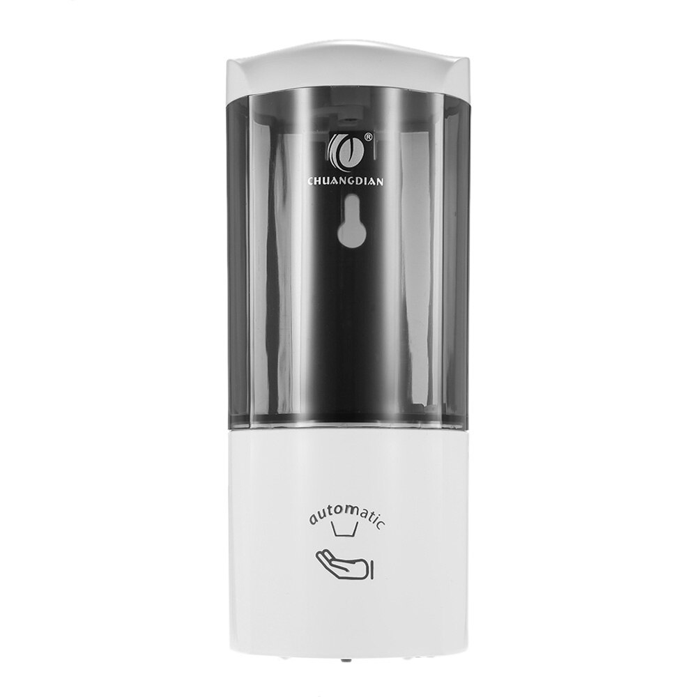 CHUANGDIAN 500ml Wall-mounted Single Bottle Automatic Soap Dispenser with IR Sensor Shampoo Box Non-touch Soap Dispenser: white