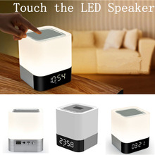 Sansnail DY28 LED Speaker Touch Draadloze Bluetooth Speaker TF Wekker Tijd Instelling Subwoofer Mini Speakers Voor iphone