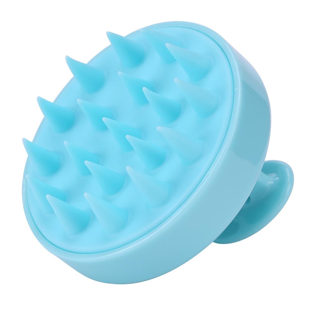 Mini Handheld Silikon Kopf Körper haar Massage Pinsel Shampoo Haar Waschen pinsel Dusche Pinsel Bad Spa Abnehmen: blue