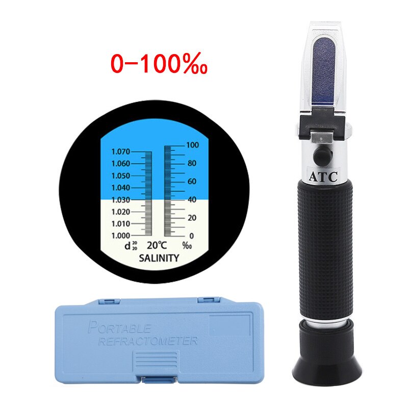 Mariculture Breeding refractometer Sea Salinity meter salt water concentration Aquarium Handheld Gravimeter 0~100% Hydrometer