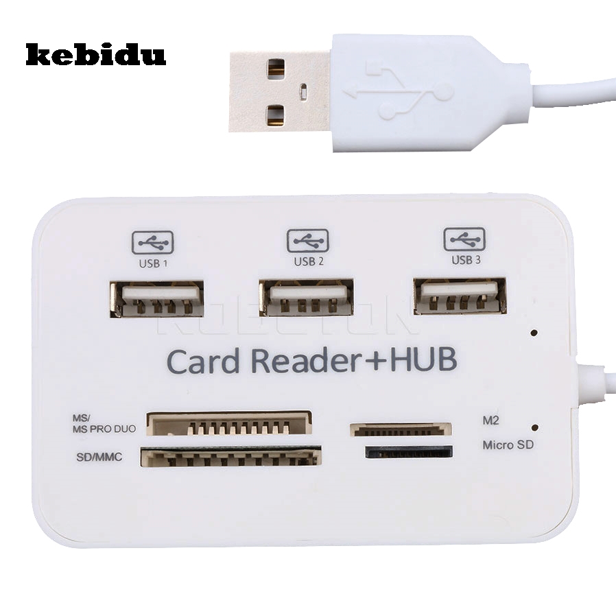 Kebidu Hoge Snelheid 3 Poorten Micro USB 2.0 Hub Kaartlezer Multi USB Splitter Alle In Een voor PC Computer Accessoires Notebook