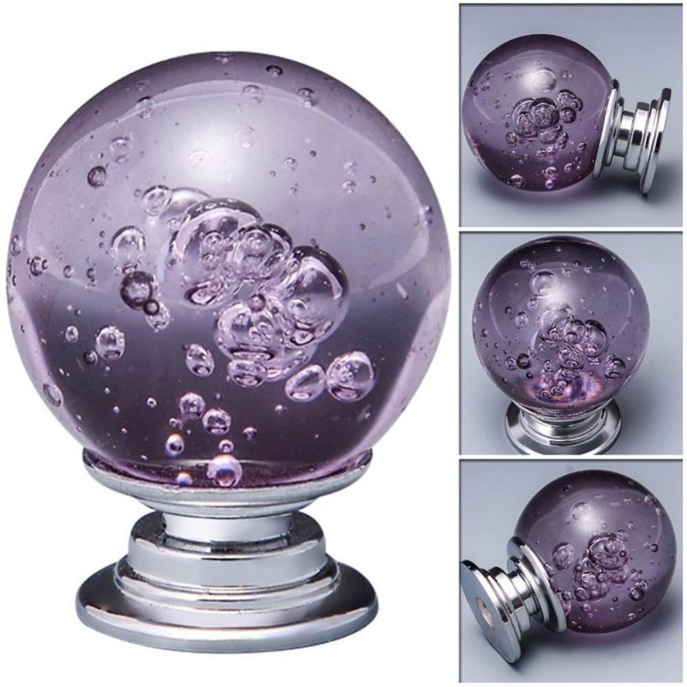 Bouton rond en boule de cristal pour armoire et meubles, poignée de fusion, panneau Chi, nervure de porte