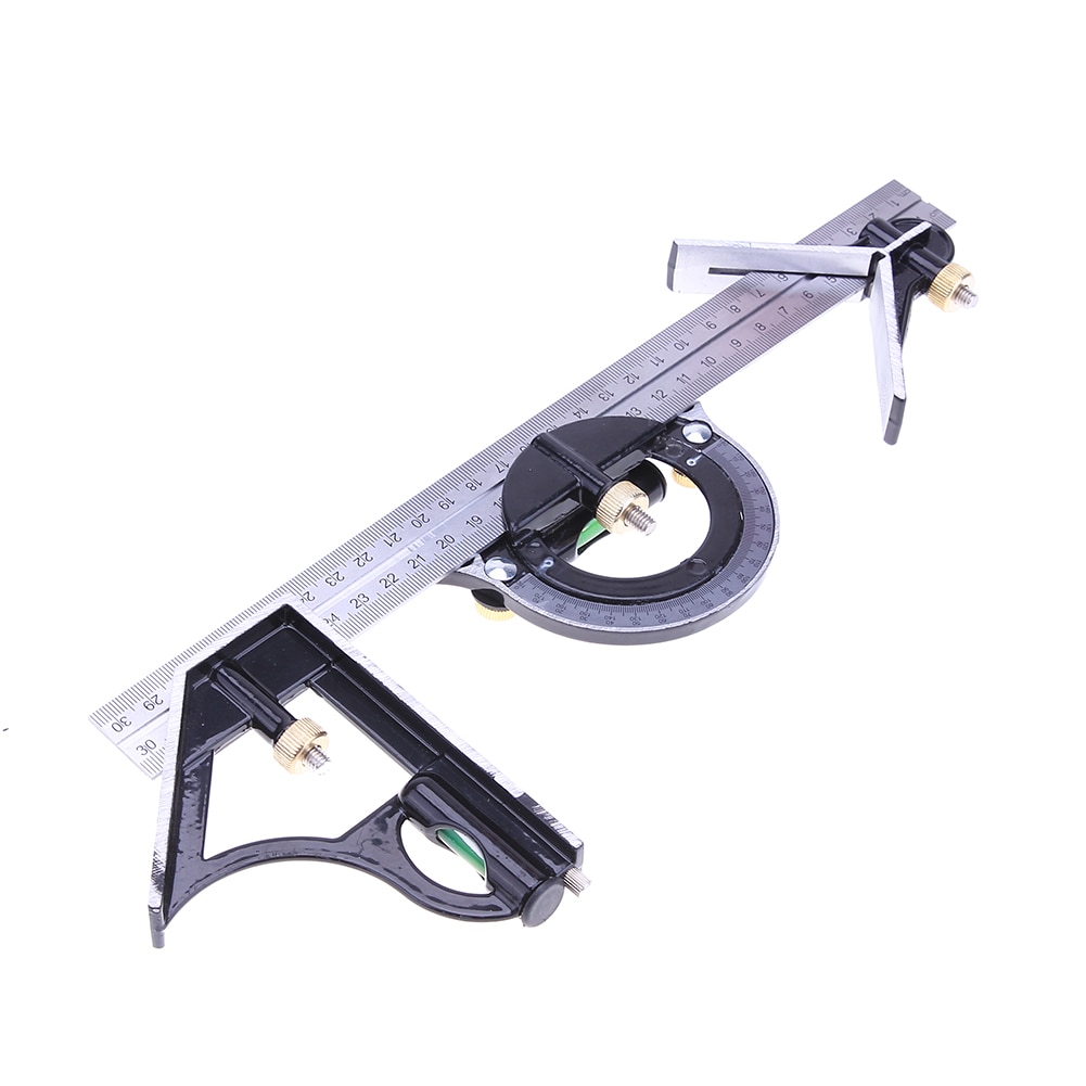 300mm/12"Measuring 3 In1 Adjustable Ruler Multi Combination Square Angle Finder Protractor Tools