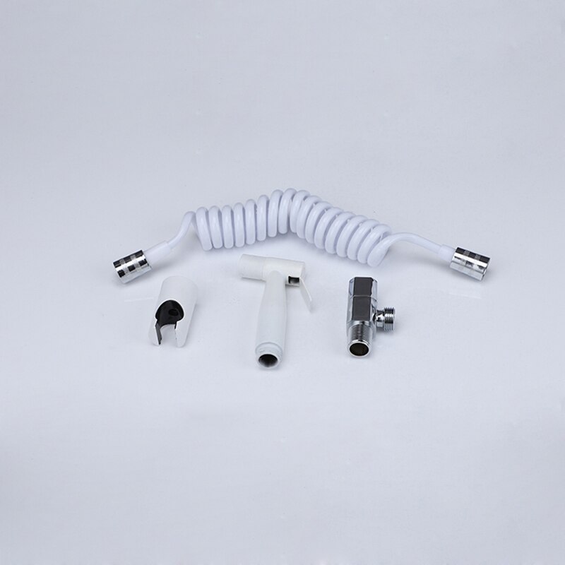 Grifo de Bidet blanco y latón cromado agua fría Válvula de esquina de inodoro de mano higiénico ducha cabezal de lavado de coche Pet rociador aerógrafo grifo: style 4