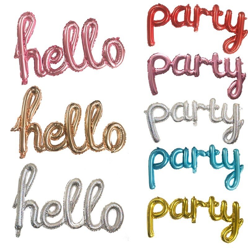 Aluminum Film Balloon Conjoined Letters Hello Party Birthday Party Decoraciones Para Fiestas Globos De Baby Shower Decorations
