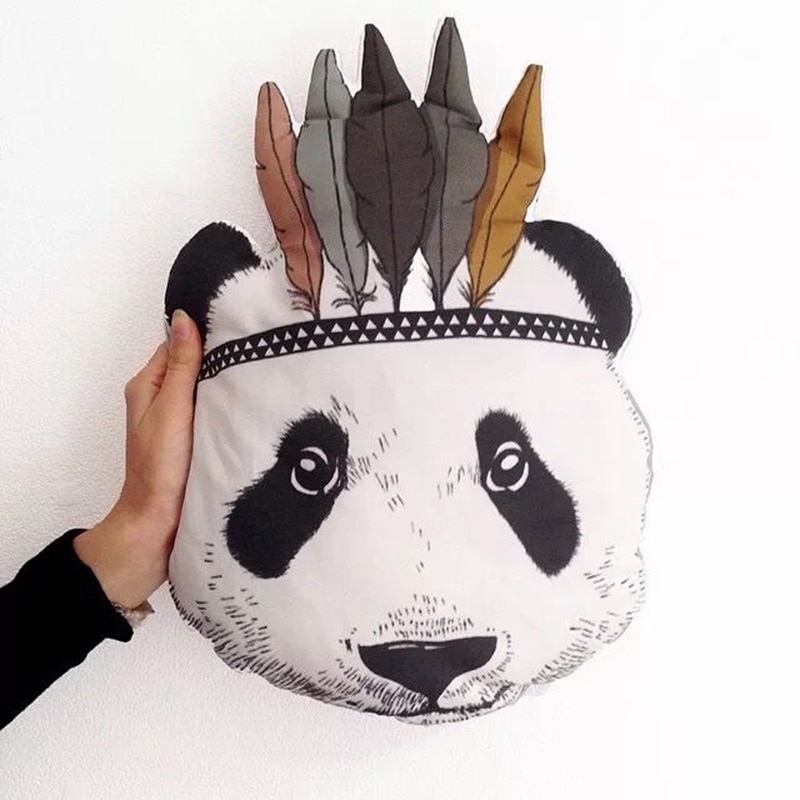 Baby koseleker pute barnerom seng sofa dekorative indisk panda dyreformede puter dukke barns beste