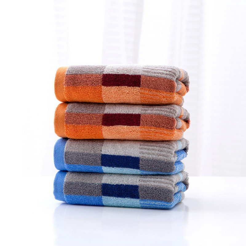 35 * 73cm Checkered Soft Cotton Towel Bath Beach Bathroom Hand Hair Terry Towel Bathroom Textile House Cleaning Towel