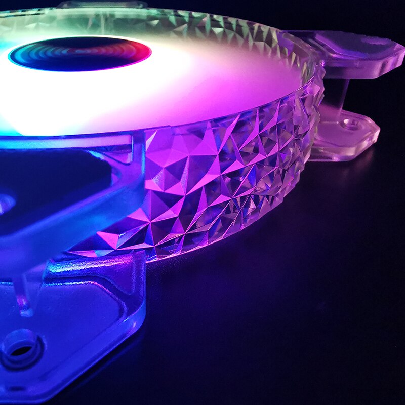 RGB Diamond Facet Case Fans 120mm Ultra-Quiet RGB Chassis Cooling Fans with Remote Controller Speed Adjustable Colorful