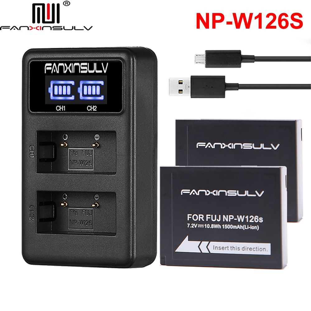 2 Pcs NP-W126 NP-W126S Batterij + USB Oplader Voor fujifilm fuji XT20 XT3 X100F XT2 XE2 XT30 XT1 XA1 XA2 XA3 XA5 XA10 XA20 TRACKING