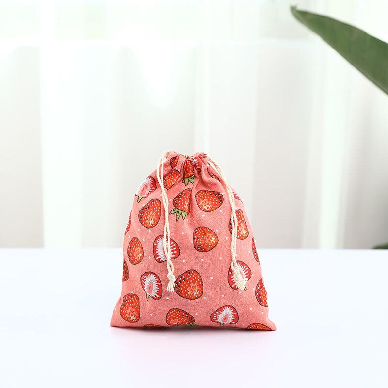 Koord Tassen Mooie Vruchten Gedrukt Harajuku Eenvoudige Canvas Kleurrijke Pouches Mode Vrije Tijd Vrouwelijke Tas: 2strawberry