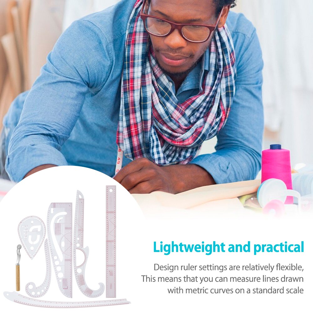 5/6/7Pcs Set Sewing Ruler Tailor Measuring Kit Quilting Curved Sewing Drawing Template Rulers Yardstick Sleeve Arm Cutting Tools