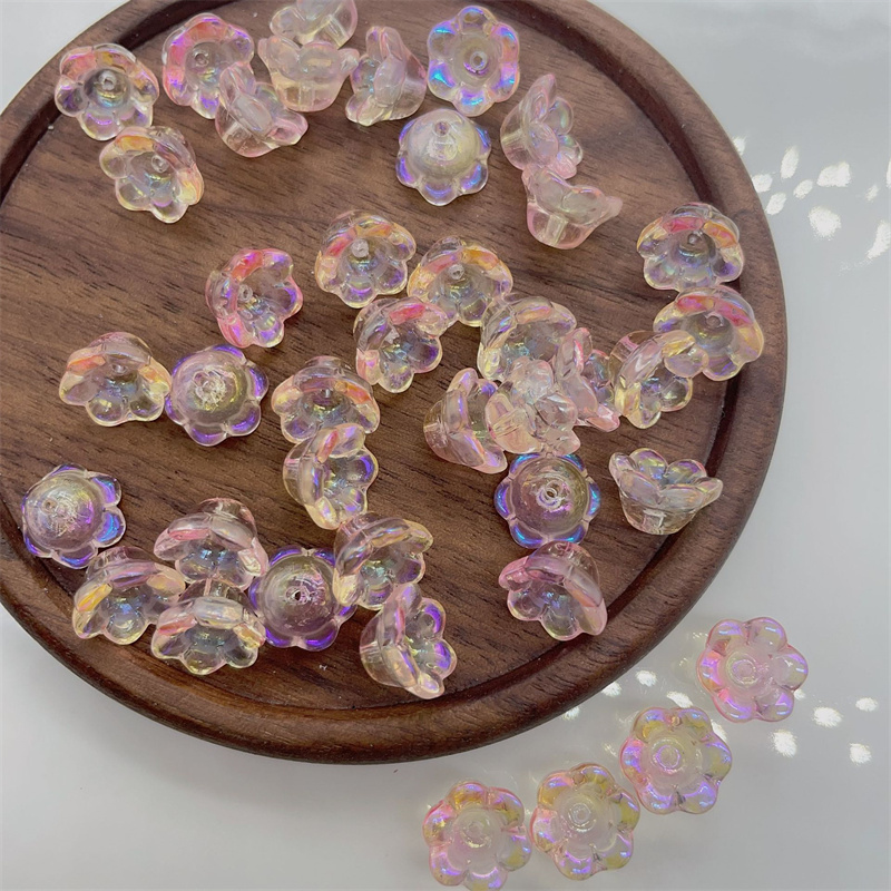 Perles de Verre en Forme de Fleur de Muguet, Accessoire de 6x10mm, 50 Pièces/Lot