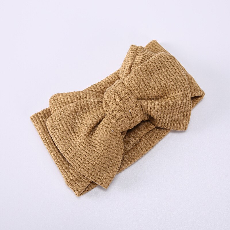 Ins Baby Hoofdband Big Bows Tulband Meisje Hoofdbanden Winter Haaraccessoires Kids Wafel Haarband Peuter Headwraps Dubbele Laag: 14