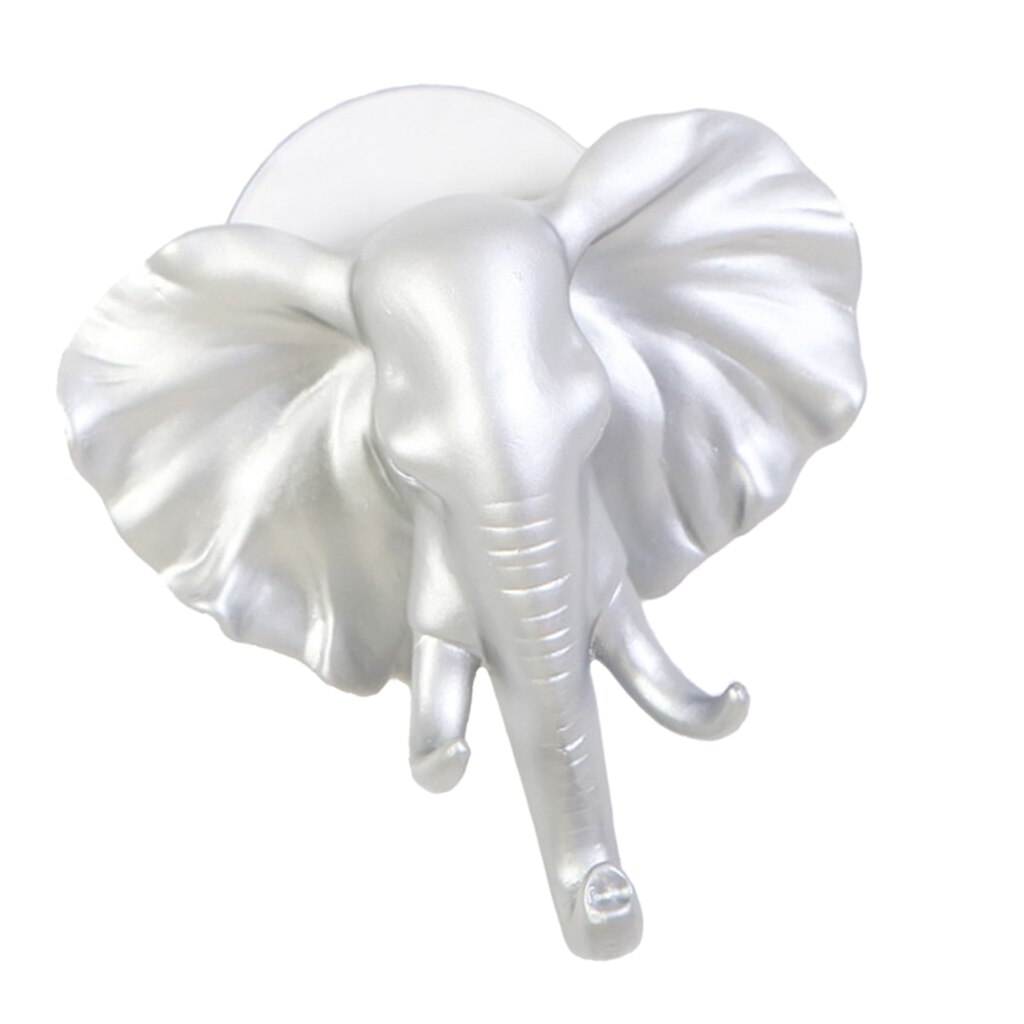 Porte-manteau en forme d'éléphant Elk | Crochet mural pour tête d'éléphant porte-serviette, porte-serviette pour la salle de bain, la décoration de la maison: Silver-Elephant