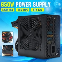650W 220V PC Power Supply 12cm Fan Computer Power Supply for Intel AMD PC 12V ATX SLI PCI-E 24pin Gaming