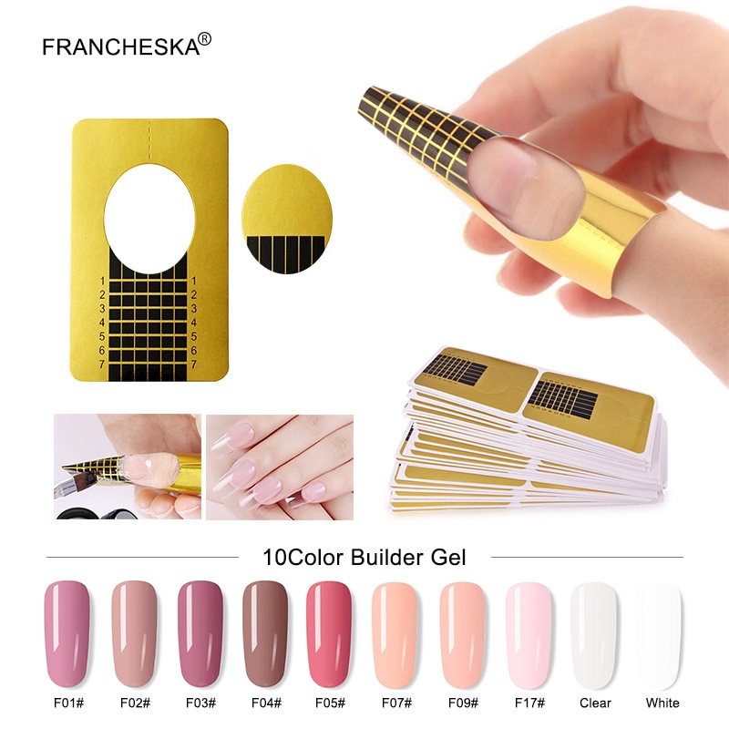 Francheska Professionele Franse Nail Forms Nail Art Gel Nail Form Sticker Papier Extension Curl Nail Form Tips formy doen paznokci