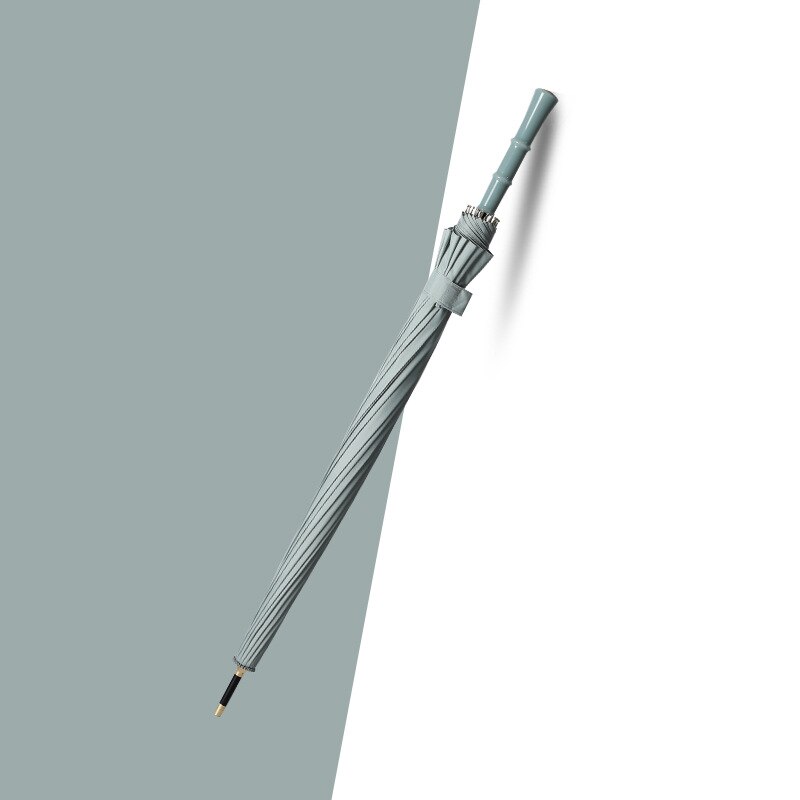 16k półautomatyczny wiatroodporny parasol przeciwdeszczowy japońnarty prosty długi parasolka z uchwytem kobiety słodki słodki retro prosty parasol: Aqua