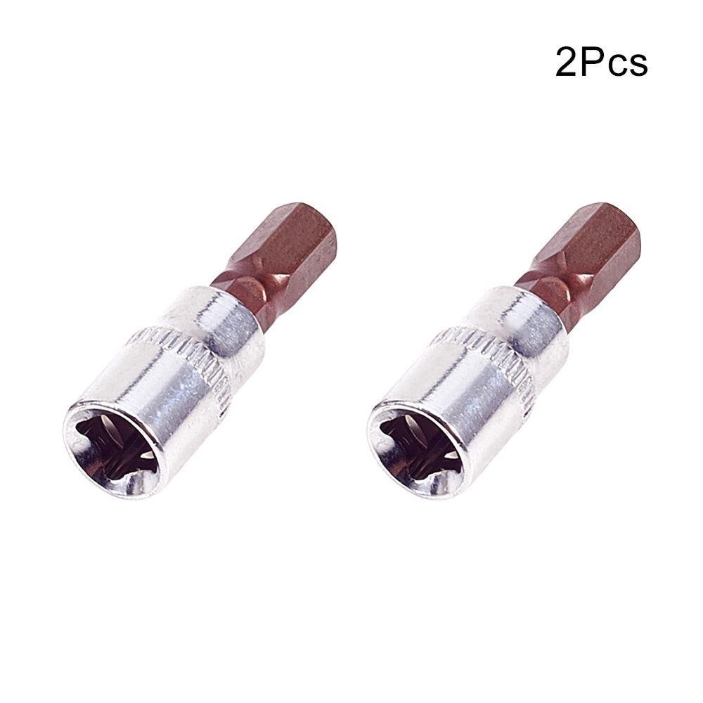 Utoolmart 2 st 1/4 " 38mm- längds sexkantshylsor set  h3 ~ h8 kromvanadinstål drivhylsadapter: H7 x 38mm
