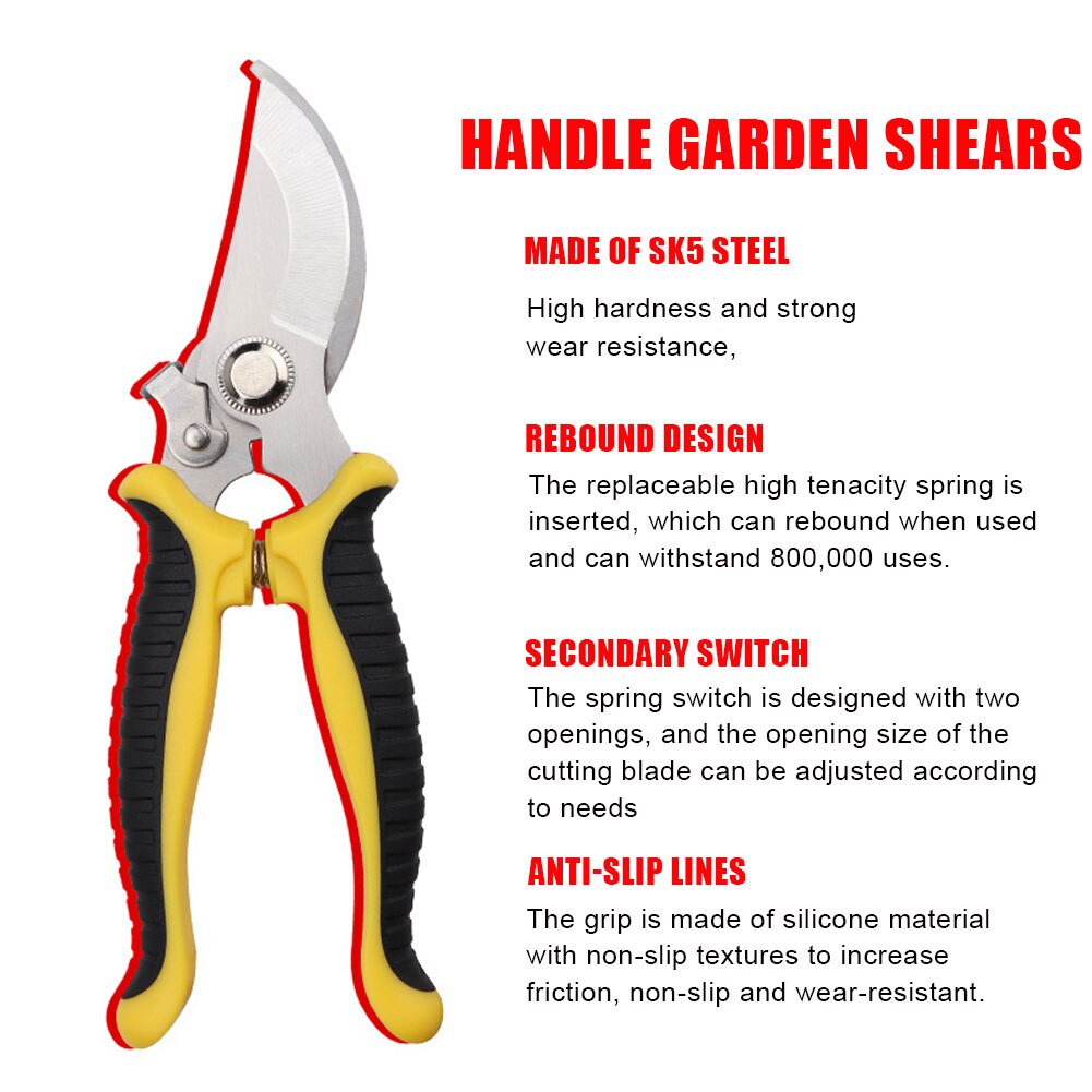 Sharp Pruning Shears Garden Scissors Tree Trimmers Secateurs Multifunctional Pruning Shears Gardening Hand