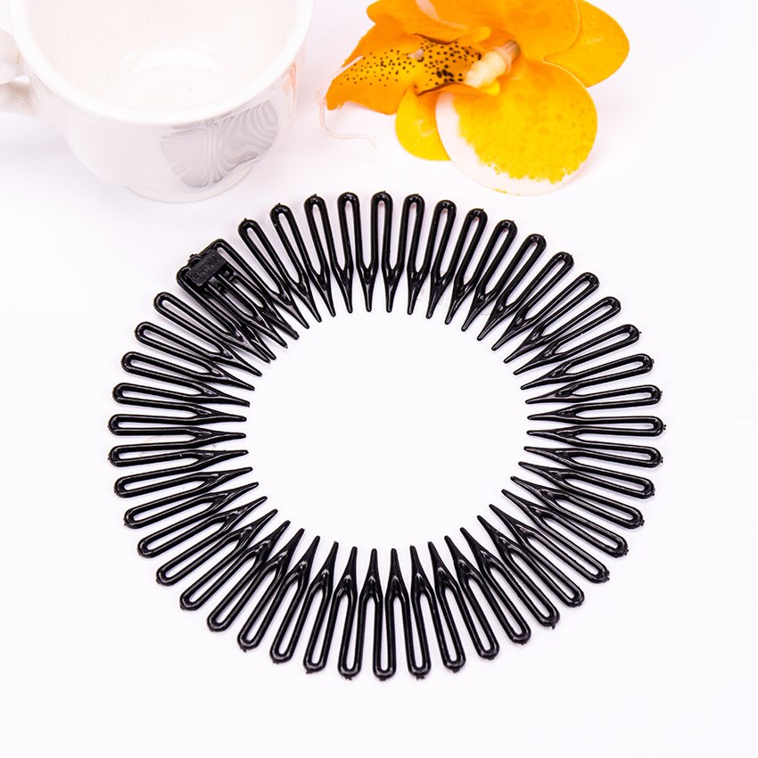 1PC Plastic Full Circle Stretch Diamond Flexible Comb Teeth Headband Hair Band Clip Face Wash Fixed Hair Accessories: 4